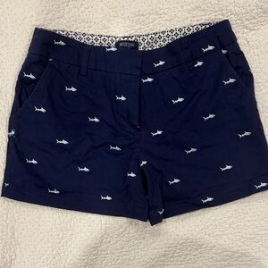 British Khaki Navy Shark Print Women's Shorts